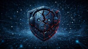 Cracked Discord bot shield illustration representing the Double Counter data breach that exposed 28 million accounts.