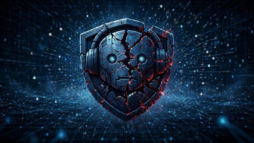 Cracked Discord bot shield illustration representing the Double Counter data breach that exposed 28 million accounts.