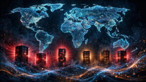 Illustration of a global cyberattack wave targeting PHP servers after the PHP2Shell vulnerability disclosure